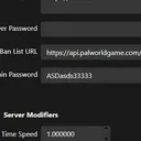 Server configuration for Palworld