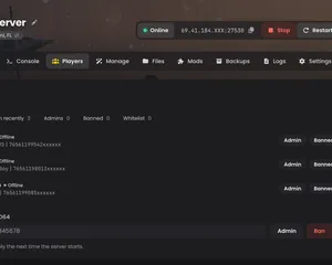 Players tab: in-depth player management